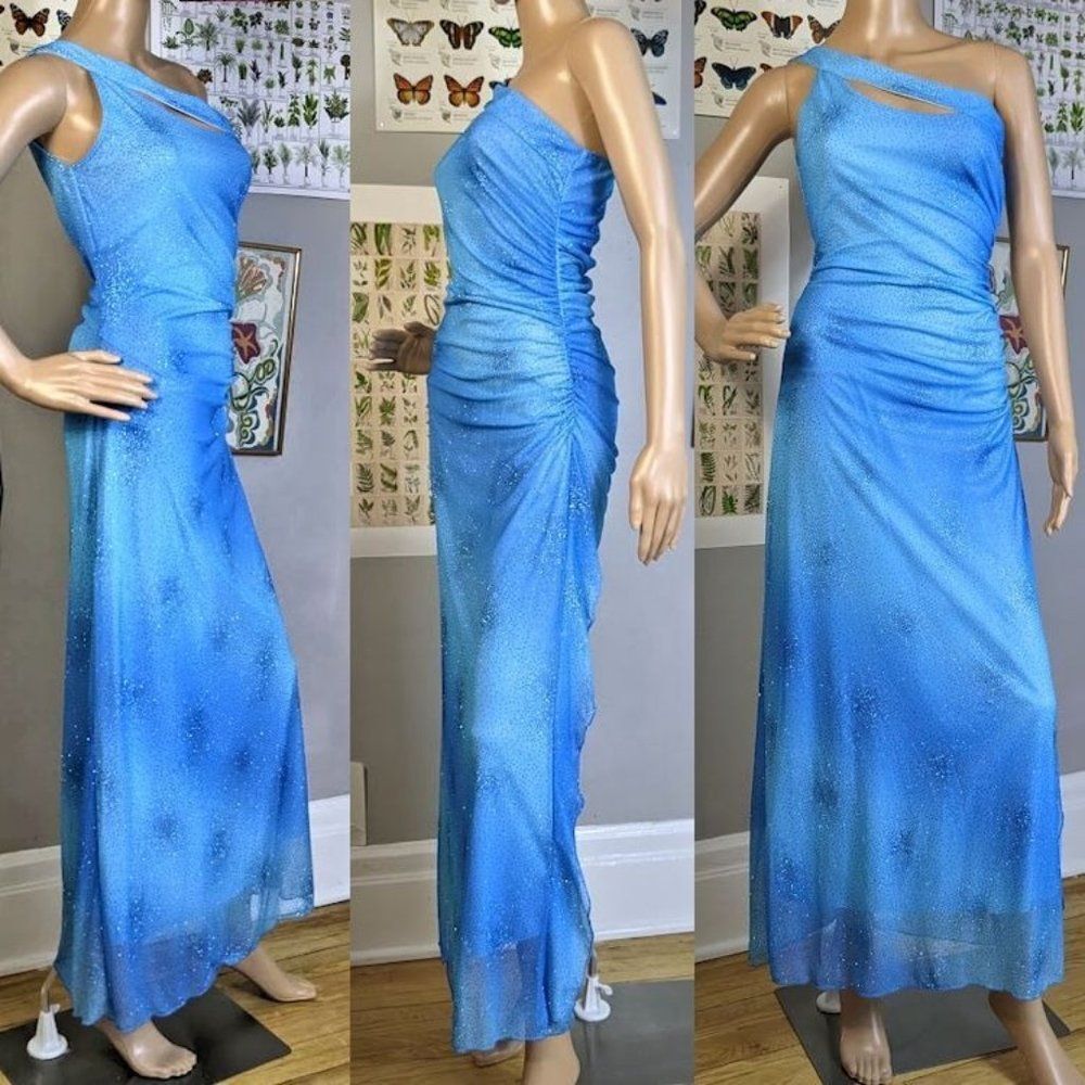 Taboo Blue One-Shoulder Prom Dress